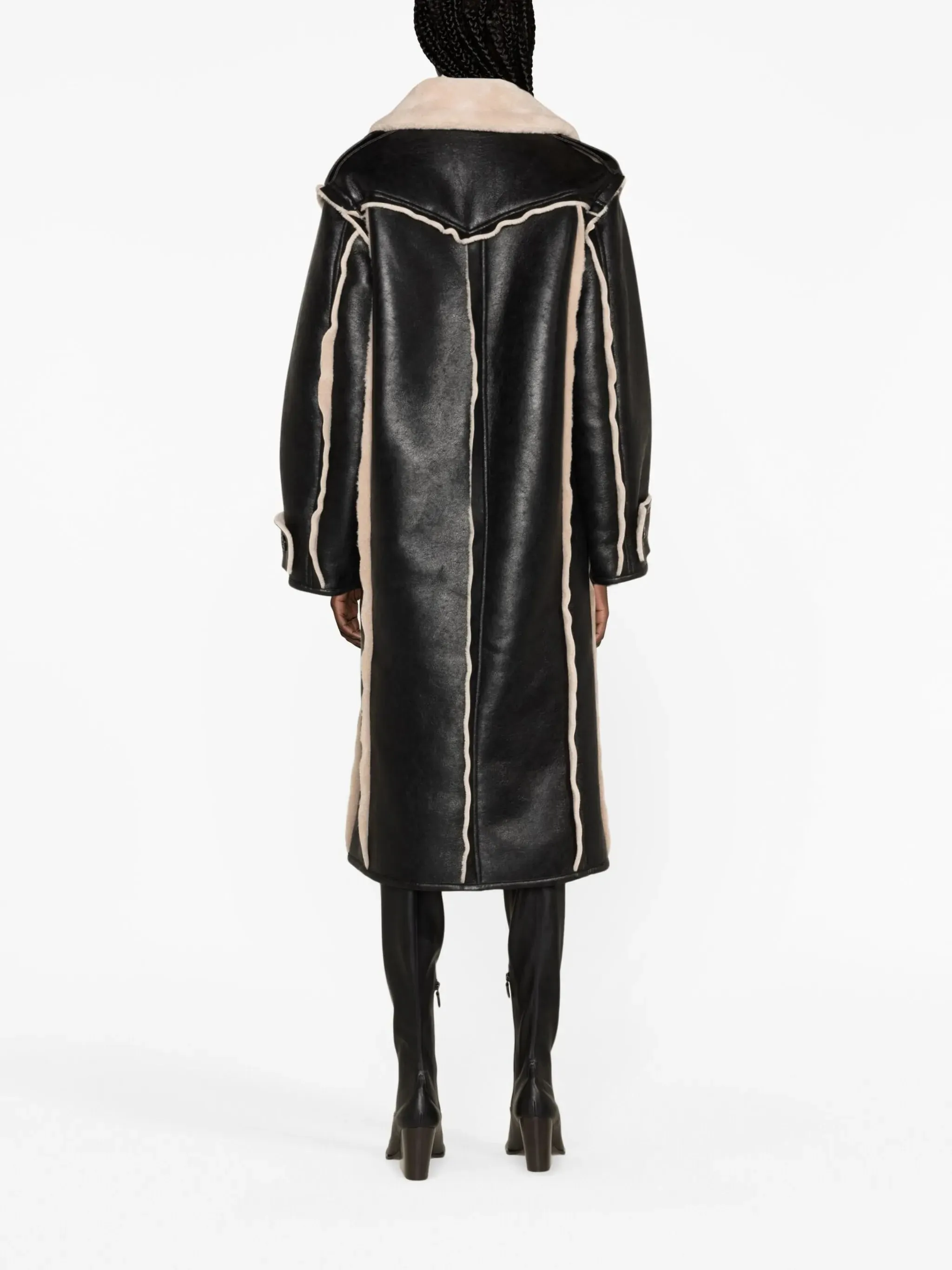 double-breasted Frankie Enhanced Clear guidance coat faux-leather
