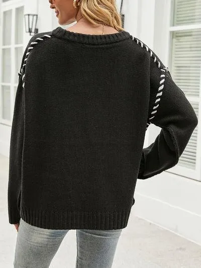 Drop Shoulder Knit Top