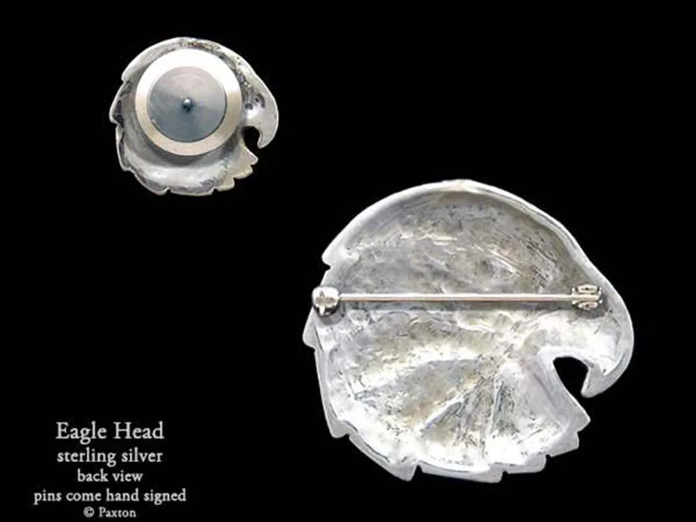Eagle Head Lapel Pin or Eagle Head Brooch Sterling Silver