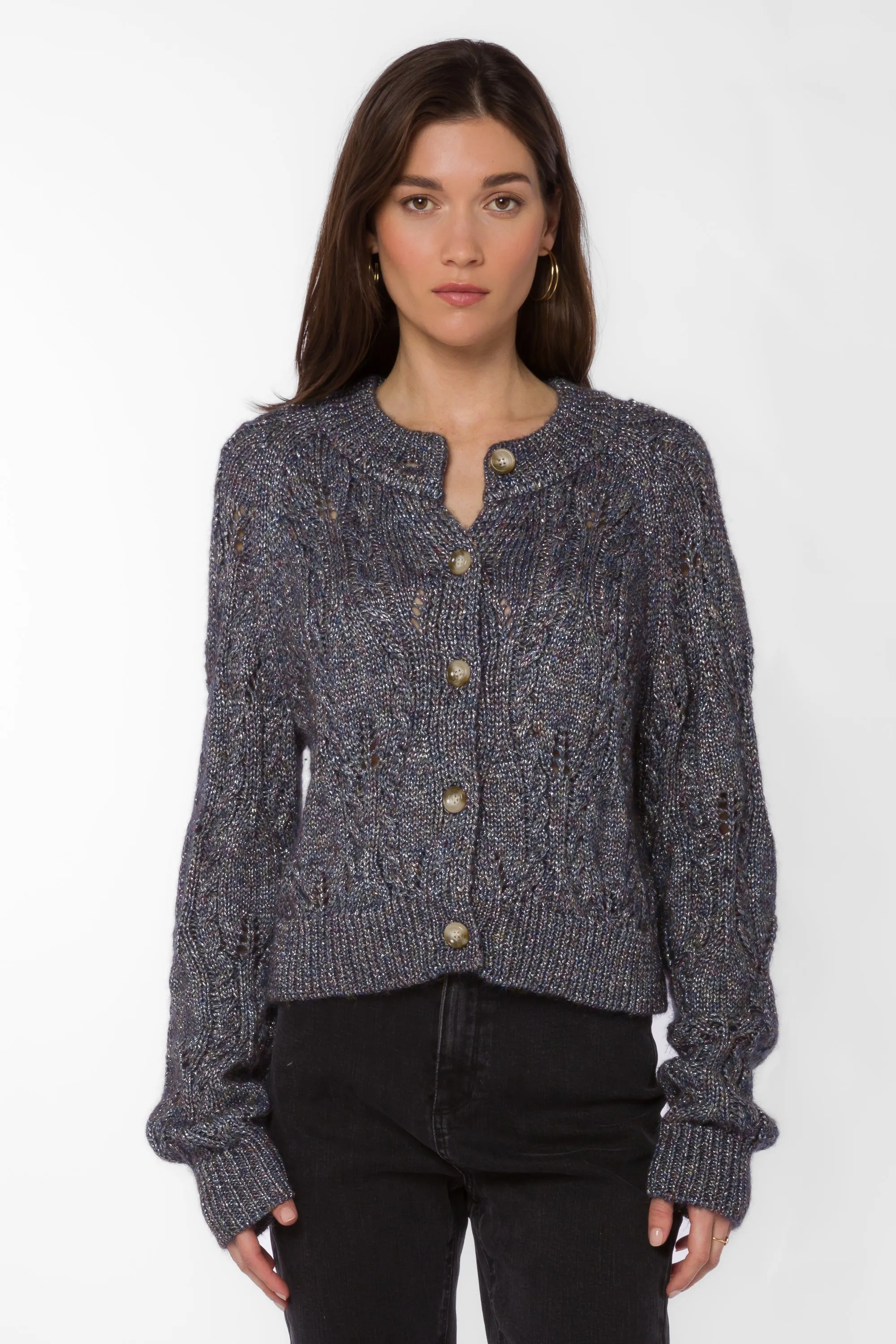 Eloise Charcoal Shimmer Cardigan
