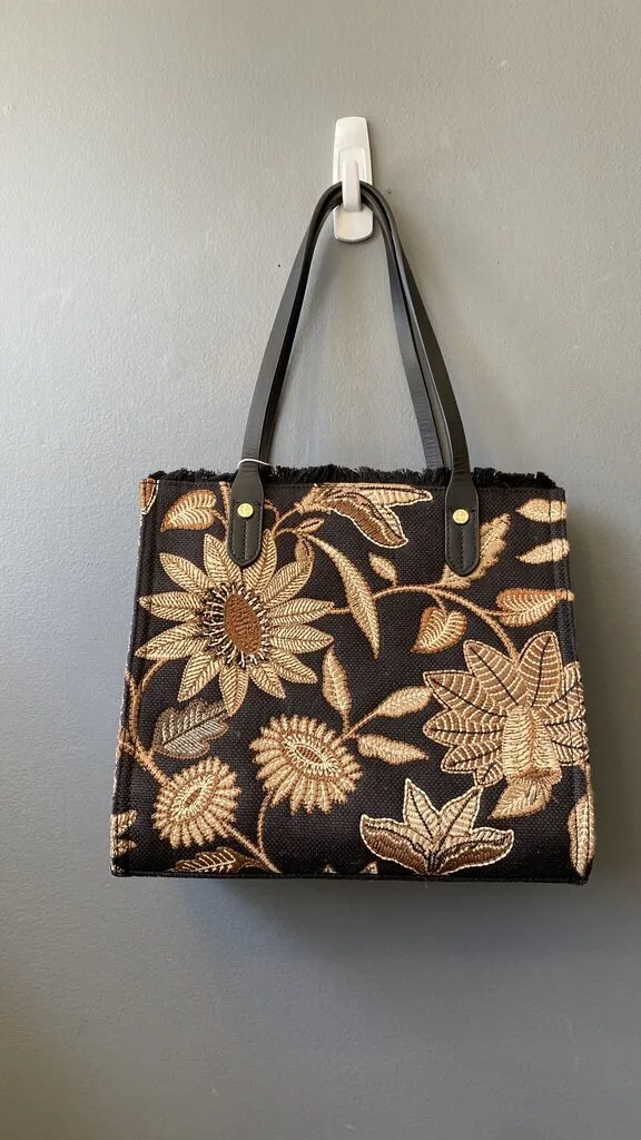 Embroidered Structured Tote