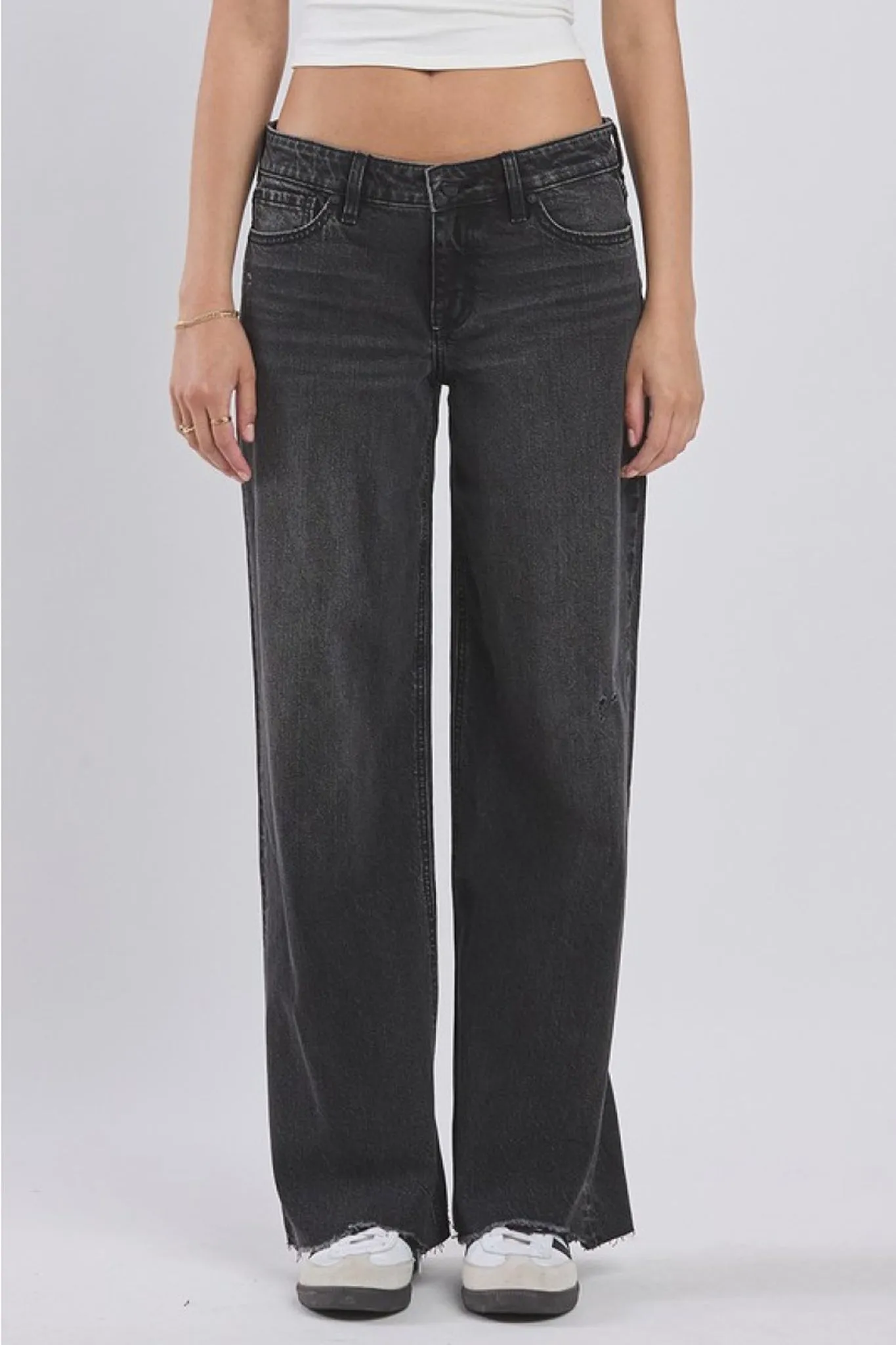Eunina Felix Low Rise Baggy Jean in Black Mystic