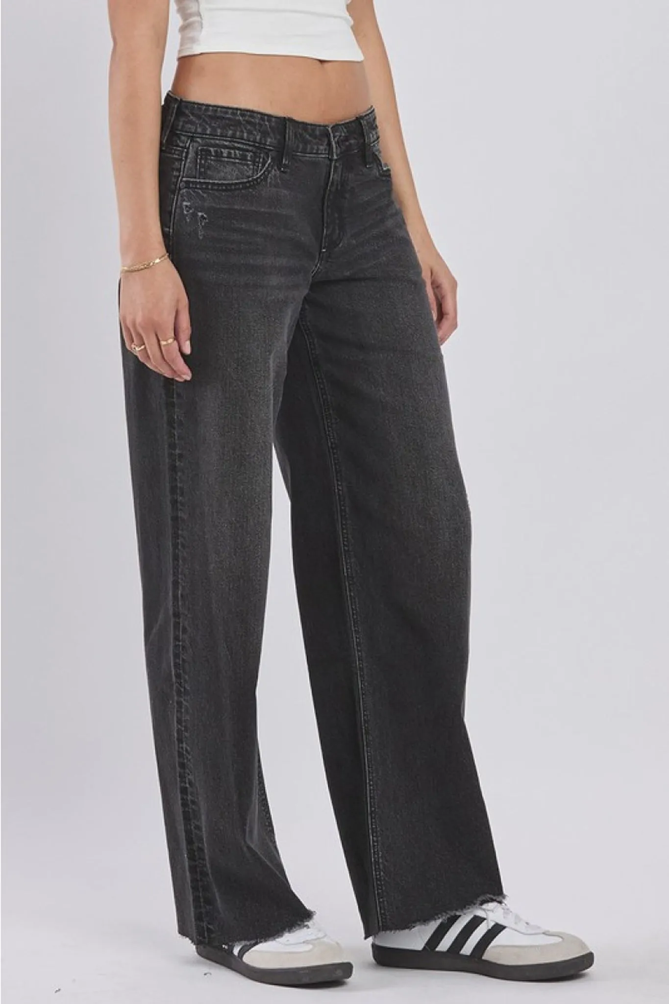 Eunina Felix Low Rise Baggy Jean in Black Mystic