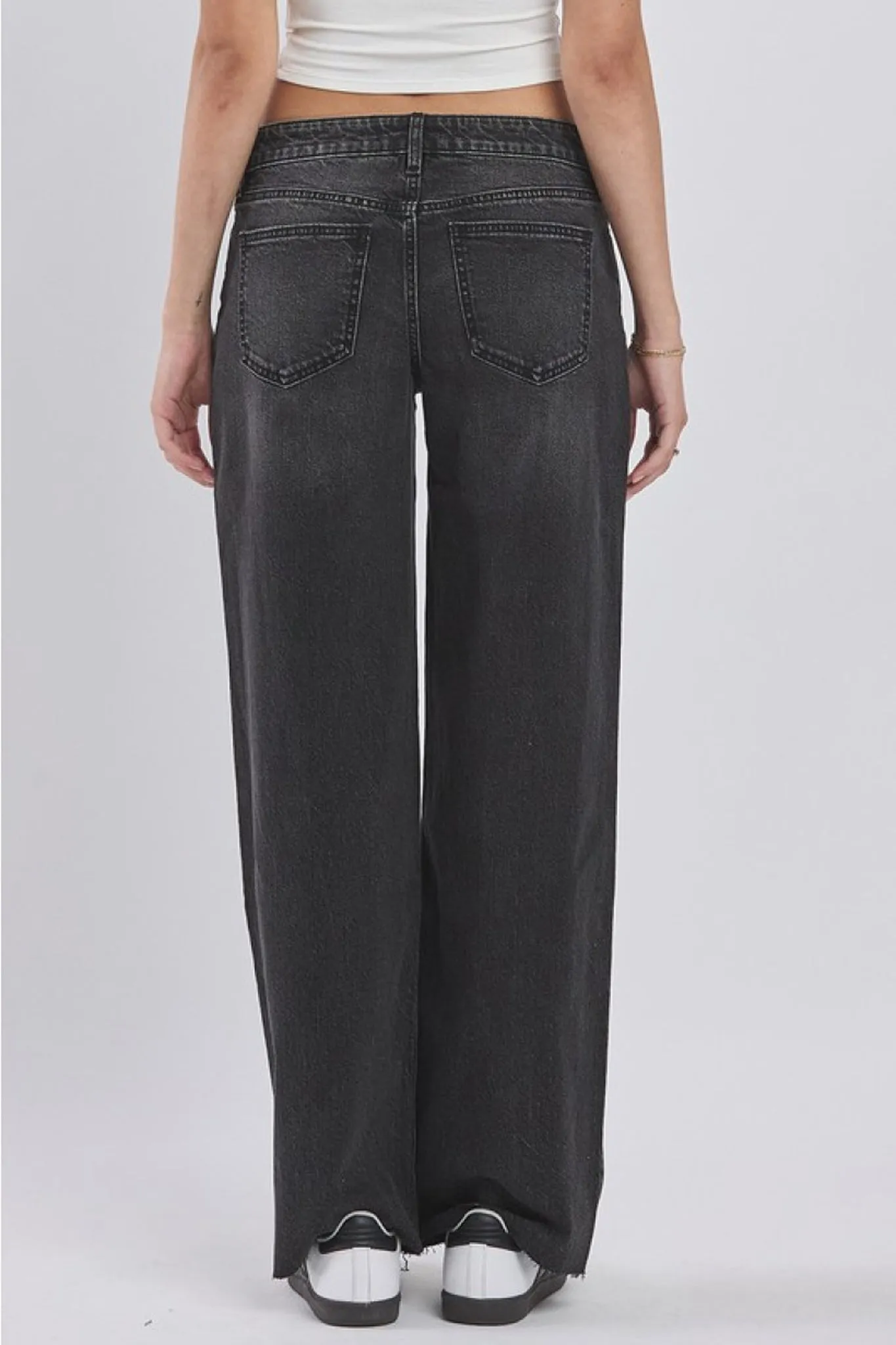 Eunina Felix Low Rise Baggy Jean in Black Mystic