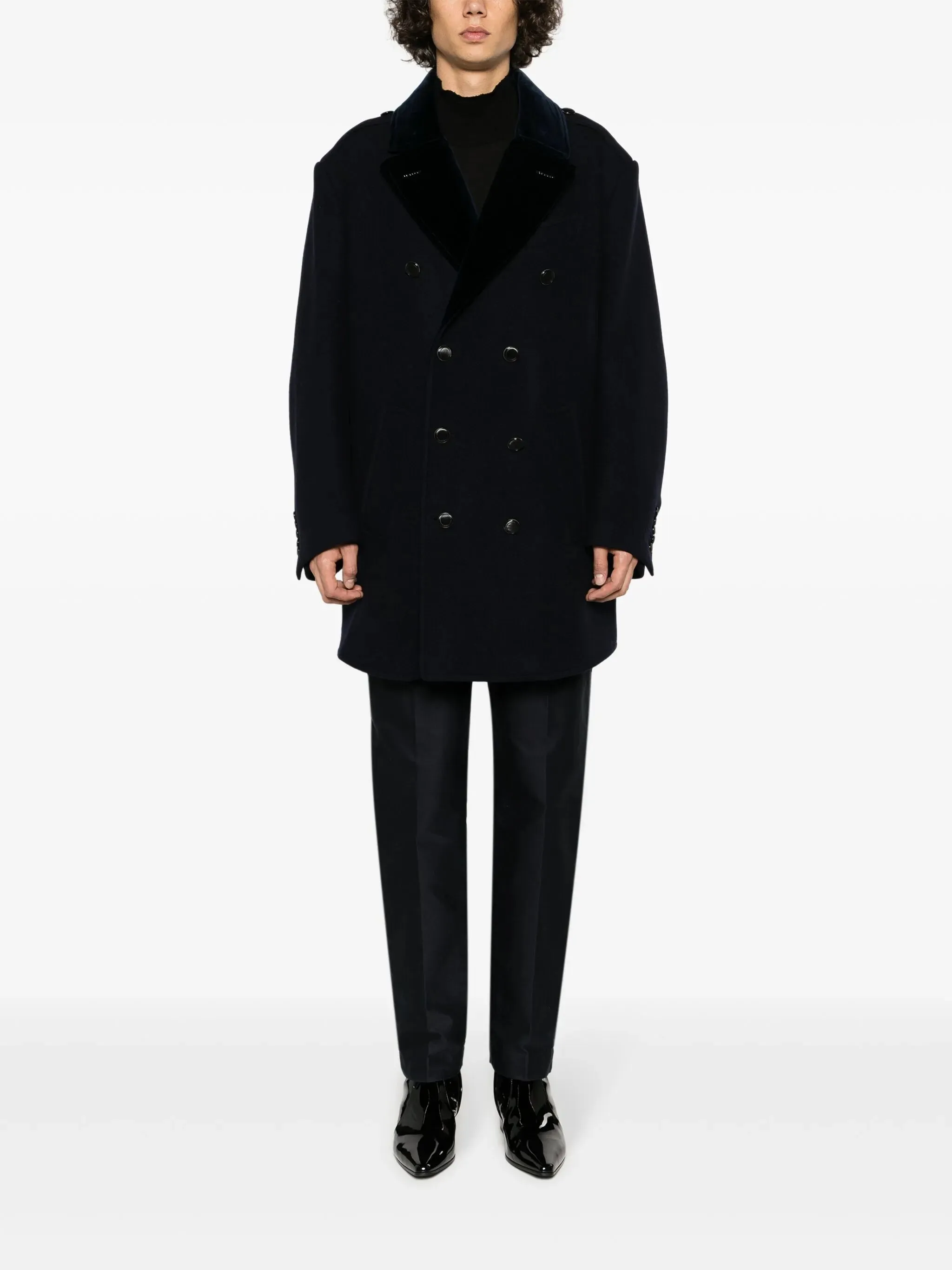 Exquisite double-breasted New Year promotion wool peacoat