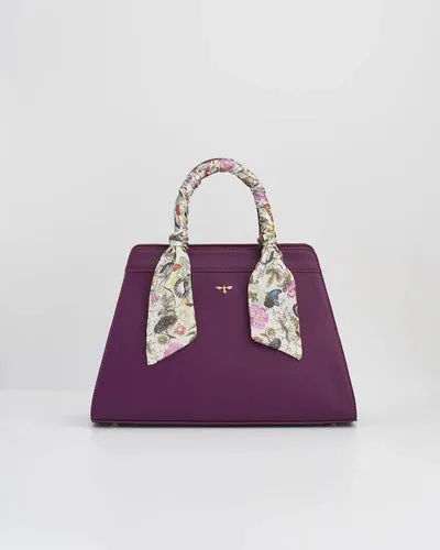 Fable England Floral Engravings Large Plum Tote