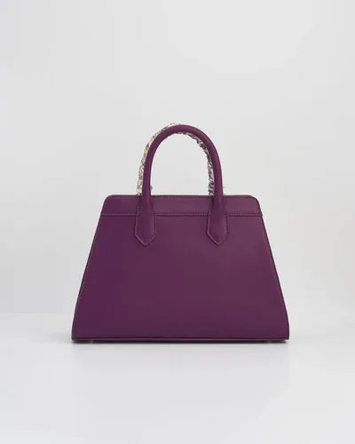 Fable England Floral Engravings Large Plum Tote
