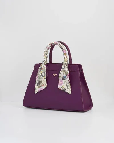 Fable England Floral Engravings Large Plum Tote