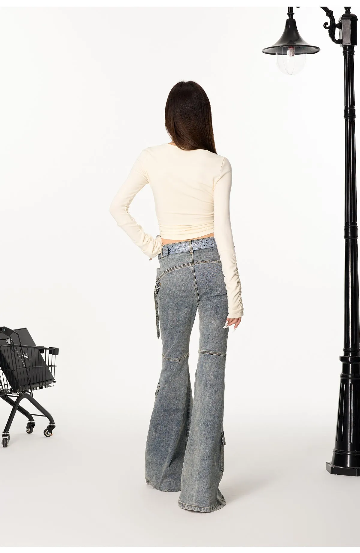 Flared Cargo Jeans
