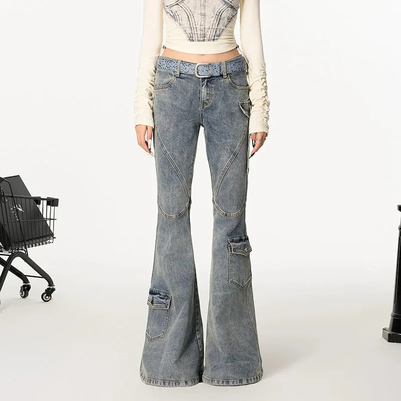 Flared Cargo Jeans