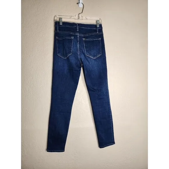Frame Ali High Rise Cigarette Jeans Womens 28 Blue Denim Cotton Marathon Zip Fly