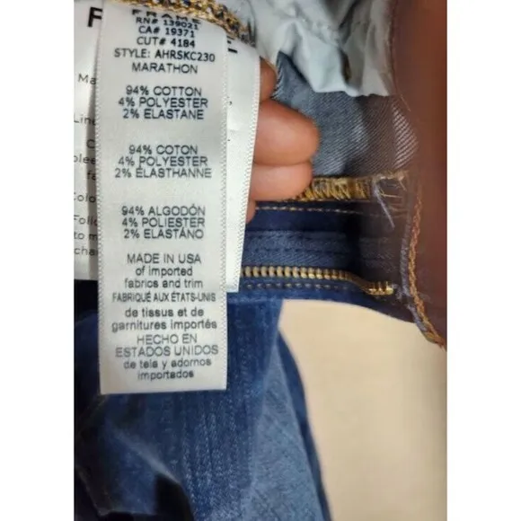 Frame Ali High Rise Cigarette Jeans Womens 28 Blue Denim Cotton Marathon Zip Fly
