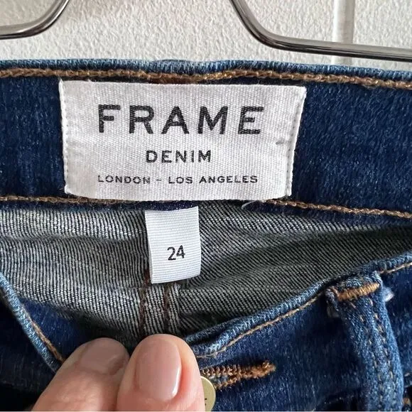 FRAME Denim Le Skinny de Jeanne Crop Jeans Tulip Raw Hem