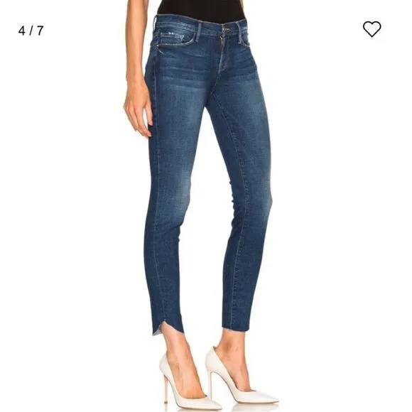 FRAME Denim Le Skinny de Jeanne Crop Jeans Tulip Raw Hem