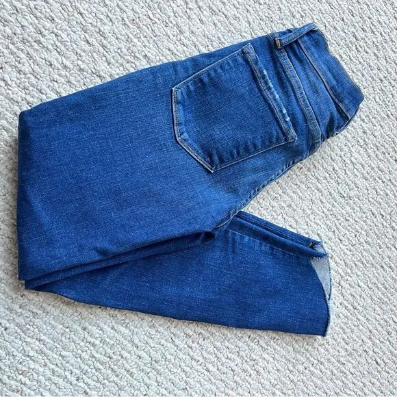 FRAME Denim Le Skinny de Jeanne Crop Jeans Tulip Raw Hem