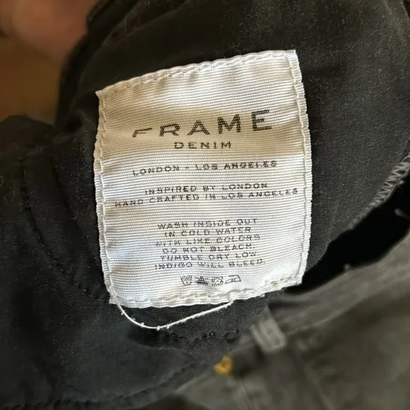 Frame Denim Women’s Distressed Black Le High Skinny Jeans size 28