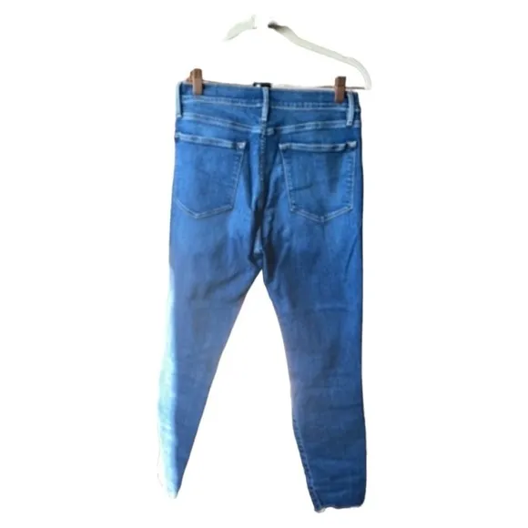 FRAME Le High Skinny cropped distressed high-rise skinny jeans