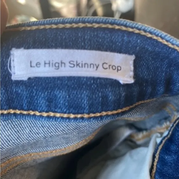 FRAME Le High Skinny cropped distressed high-rise skinny jeans