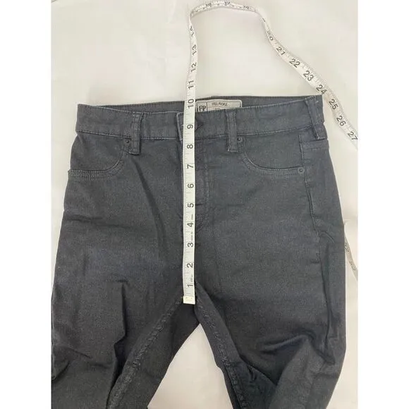 Free People High-Rise, High-Waisted Black Sparkle Glitter Jeans - Sz 25