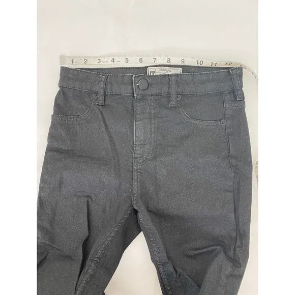 Free People High-Rise, High-Waisted Black Sparkle Glitter Jeans - Sz 25