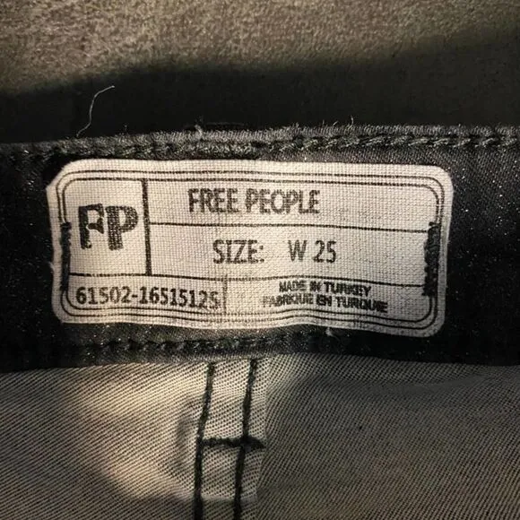 Free People High-Rise, High-Waisted Black Sparkle Glitter Jeans - Sz 25