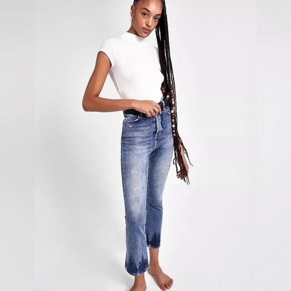 Free People Phoenix Crop Flare High Rise Jeans