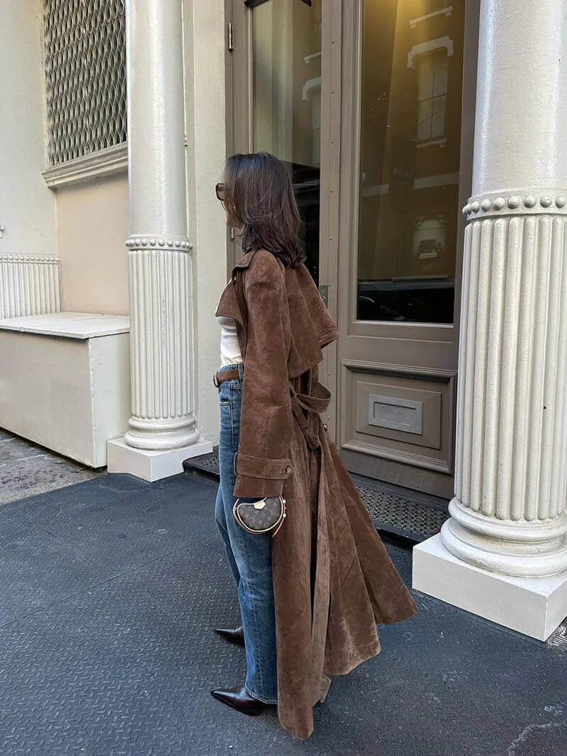 FREYA | SUEDE TRENCH COAT