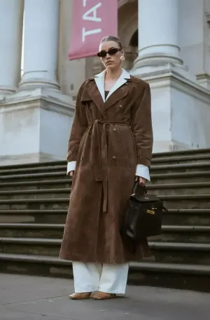 FREYA | SUEDE TRENCH COAT