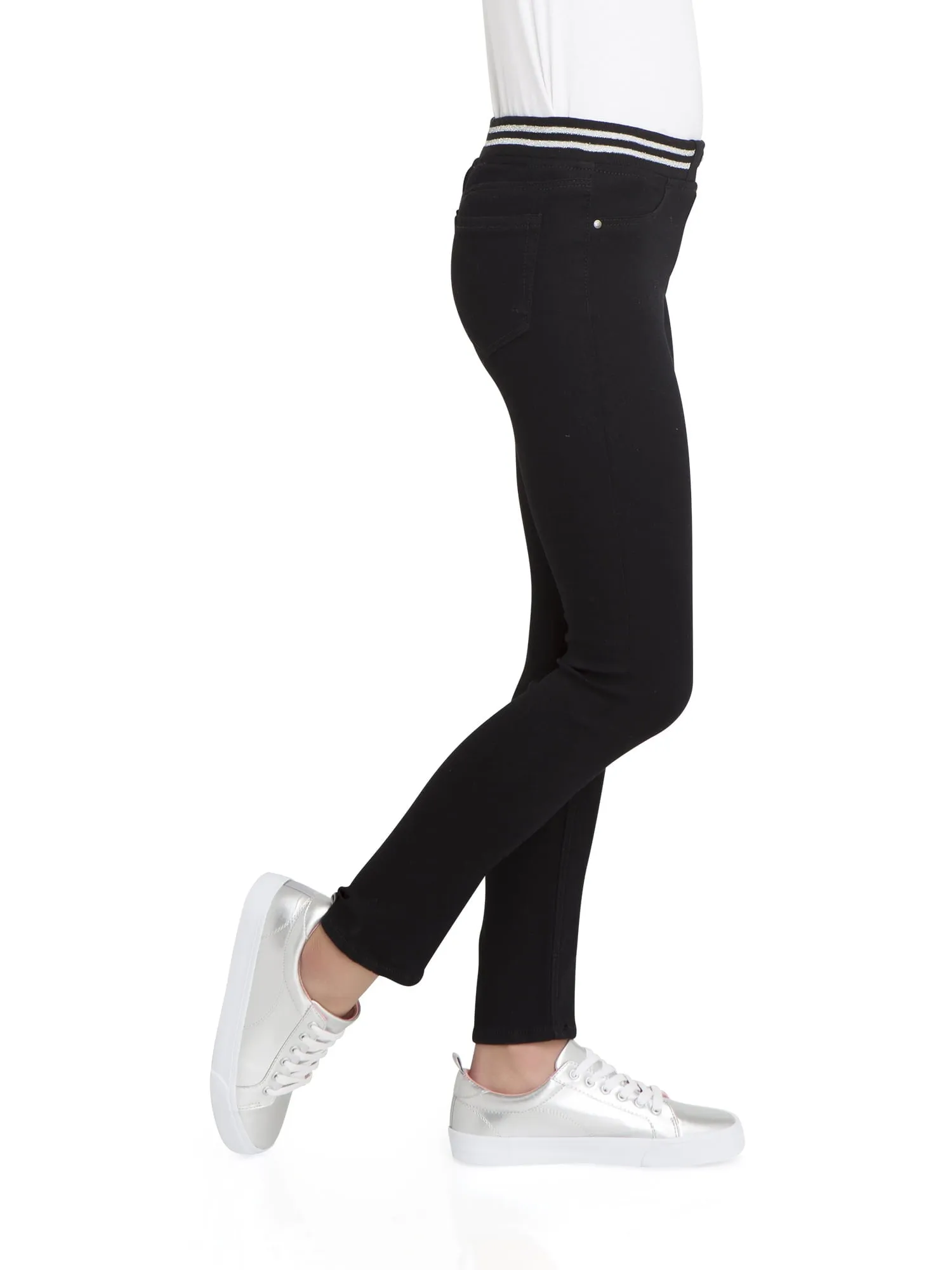 Girls Rib Waist Skinny Jeans