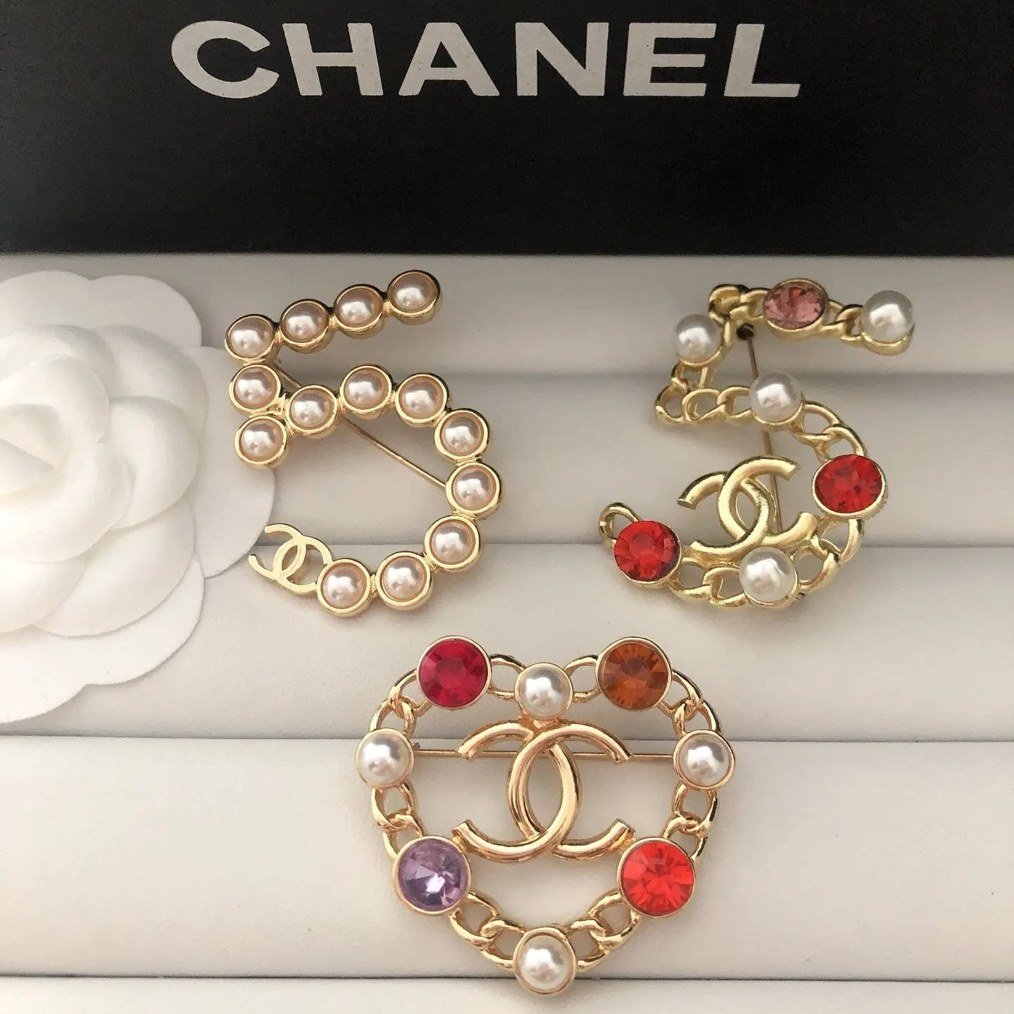 Glamorous  CC Logo Embellished Brooches
