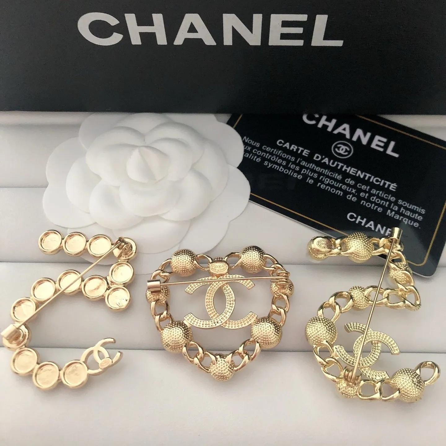 Glamorous  CC Logo Embellished Brooches
