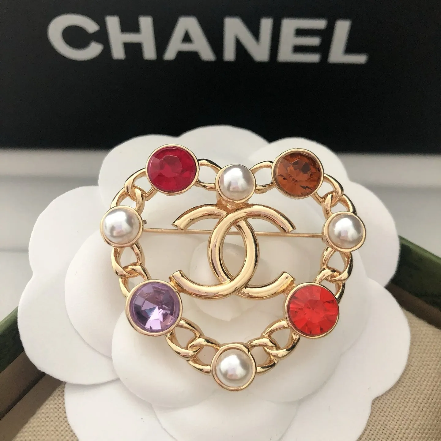 Glamorous  CC Logo Embellished Brooches
