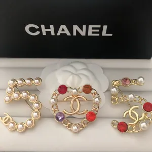 Glamorous  CC Logo Embellished Brooches