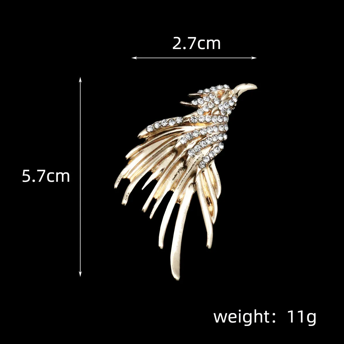 Gold and Silver Eagle Metal Brooch Badge for Men 4pcs