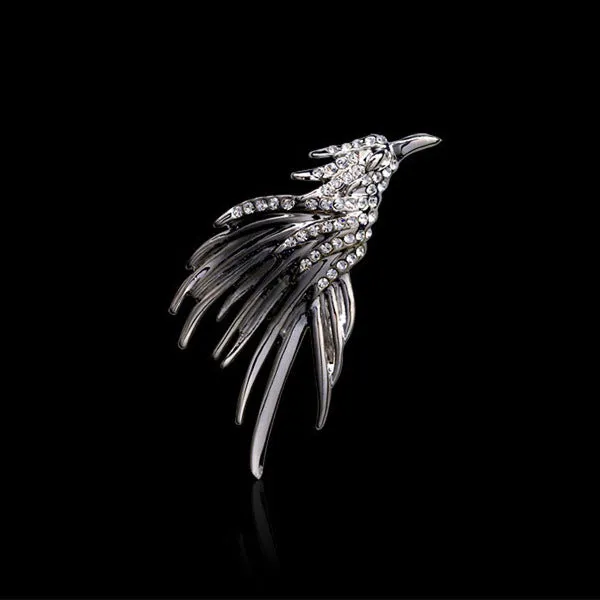 Gold and Silver Eagle Metal Brooch Badge for Men 4pcs