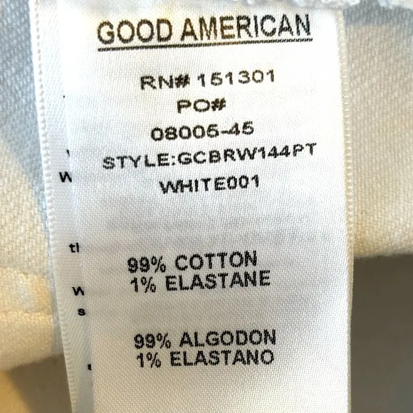 Good American Classic White High Rise Bootcut Jeans--Sz 8/29