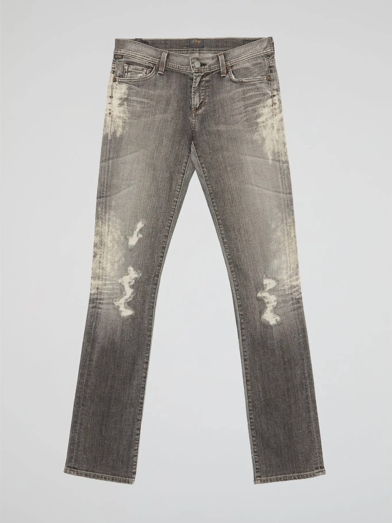 Grey Distressed Denim Jeans