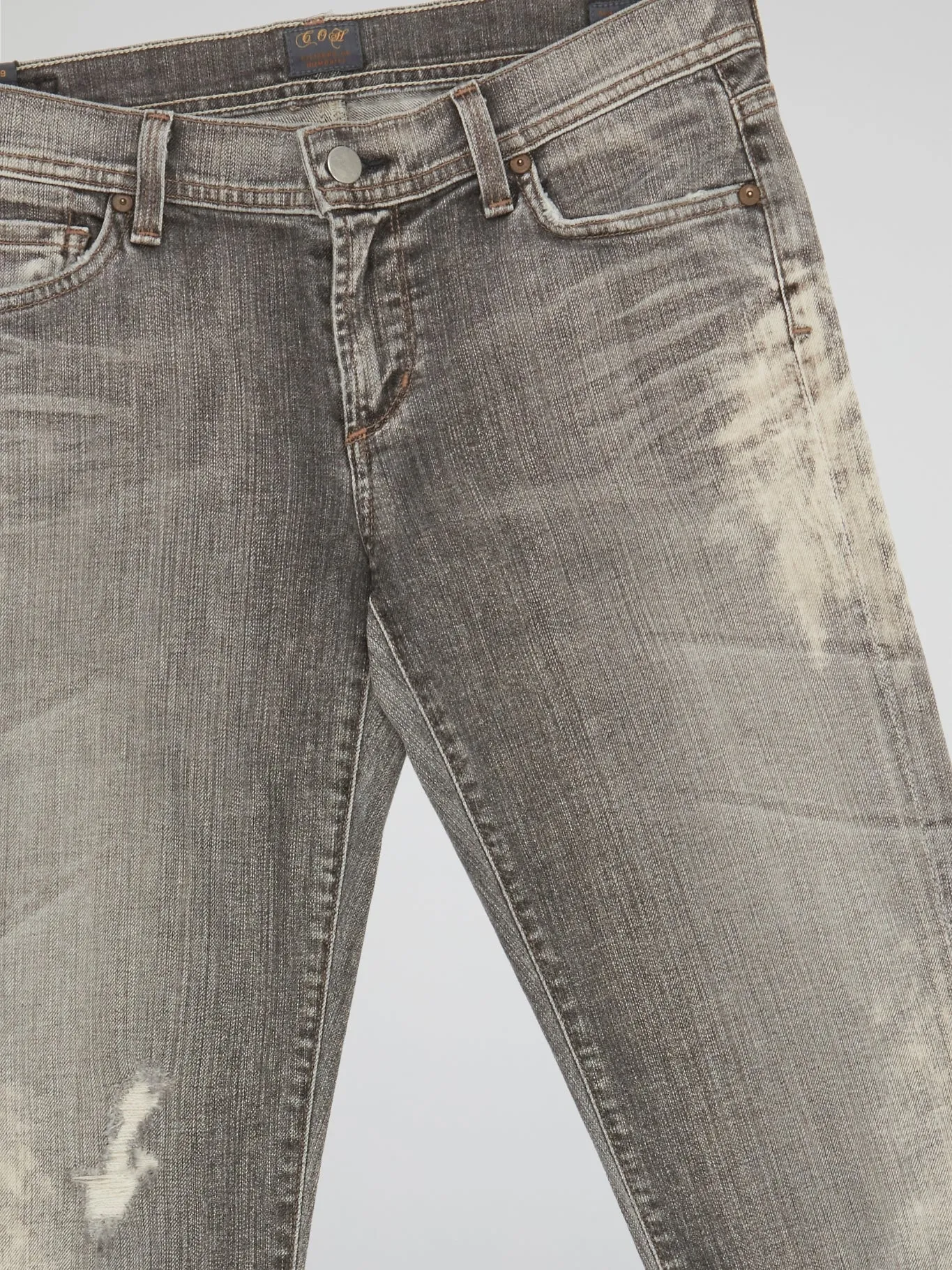 Grey Distressed Denim Jeans