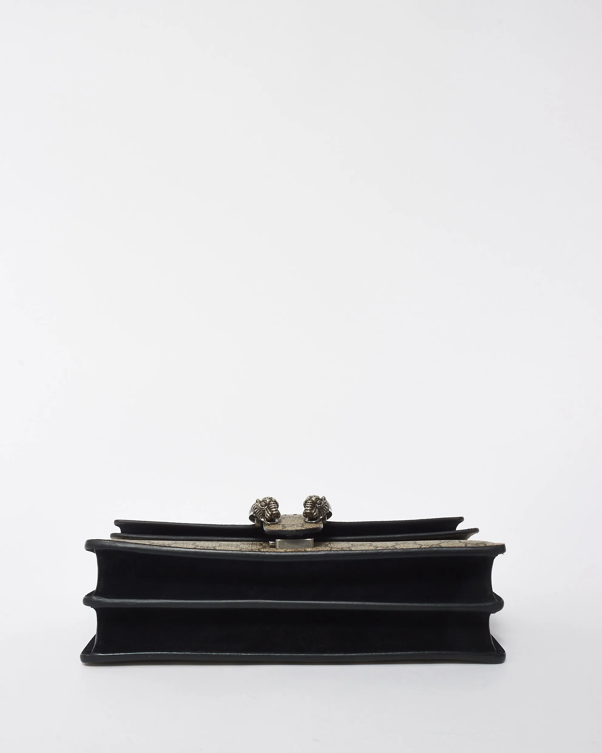 Gucci Black Velvet and GG Supreme Coated Canvas Small Dionysus Shoulder Bag