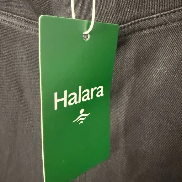Halara Flex High Waisted Crossover Stretchy Knit Super Flare Jeans Black Denim