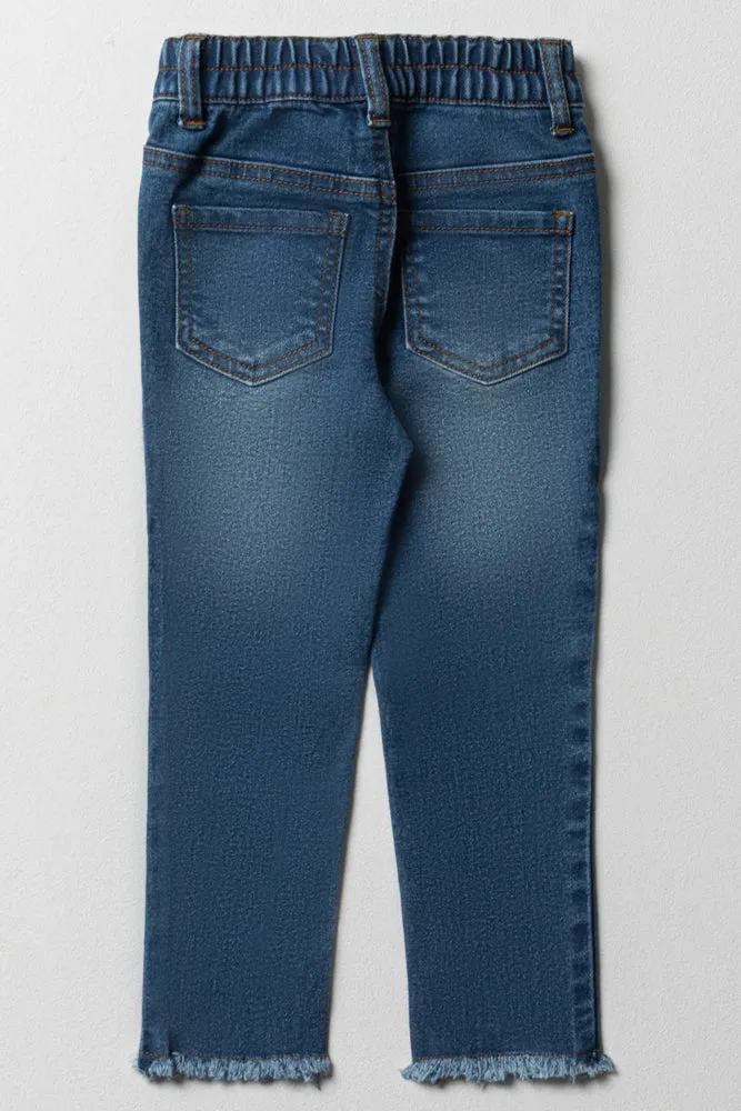Hearts Skinny Denim Jeans Blue