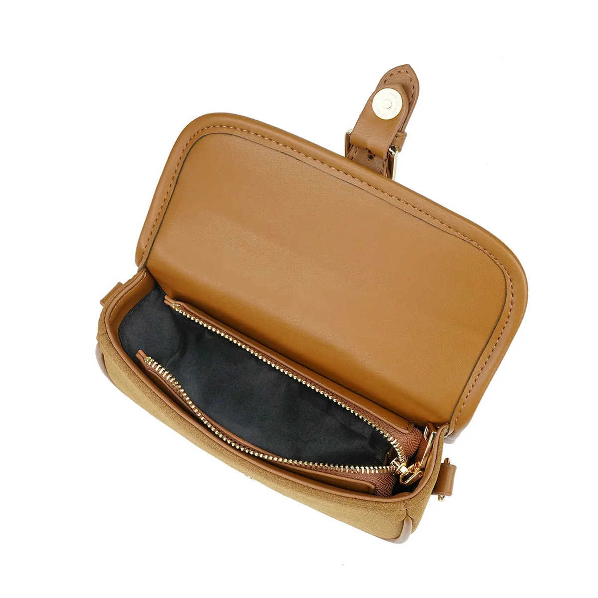 Herminfashion Artificial Leather Purse with 3 Zippered Compartments B-B020266