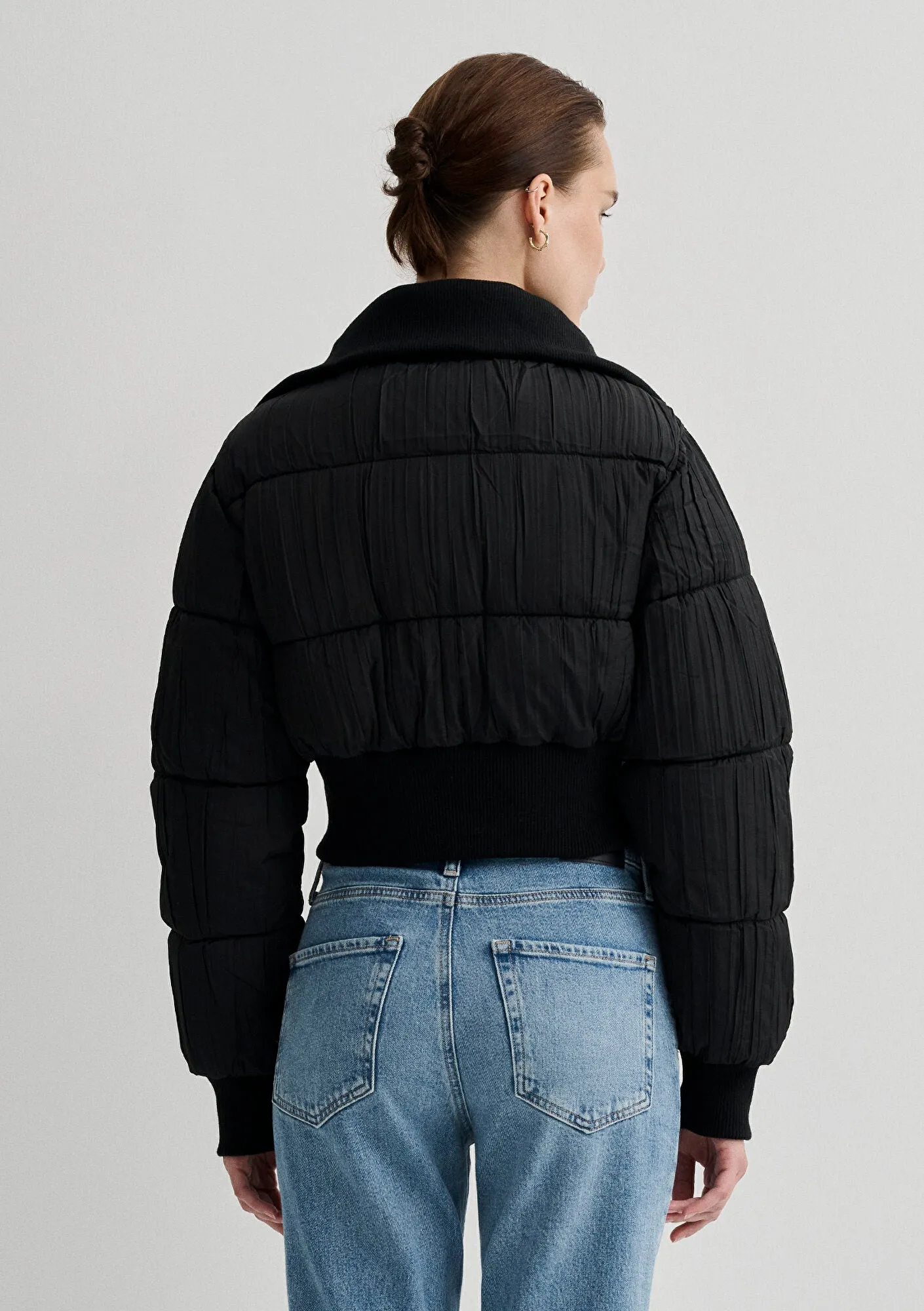High Collar Black Jacket