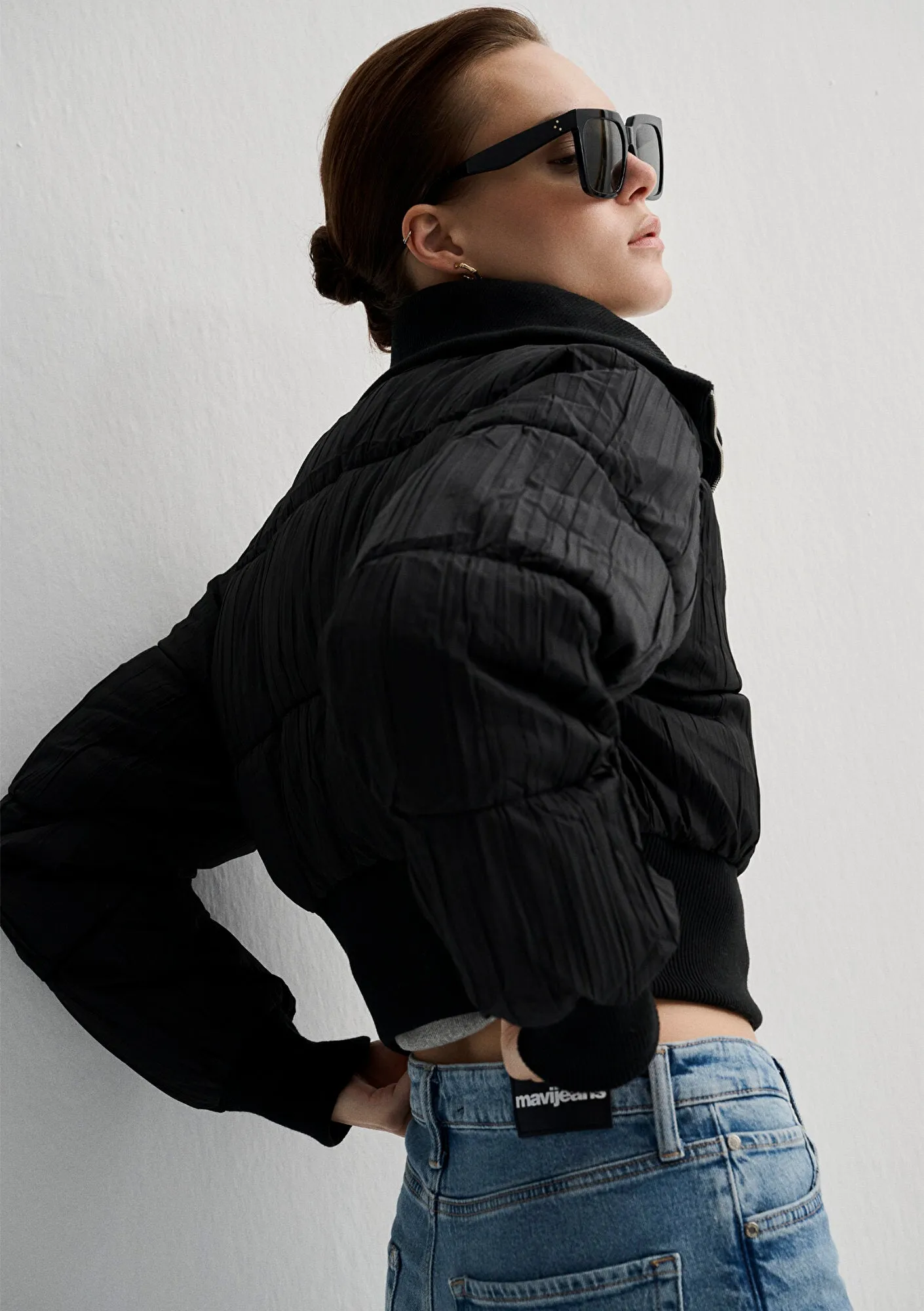 High Collar Black Jacket