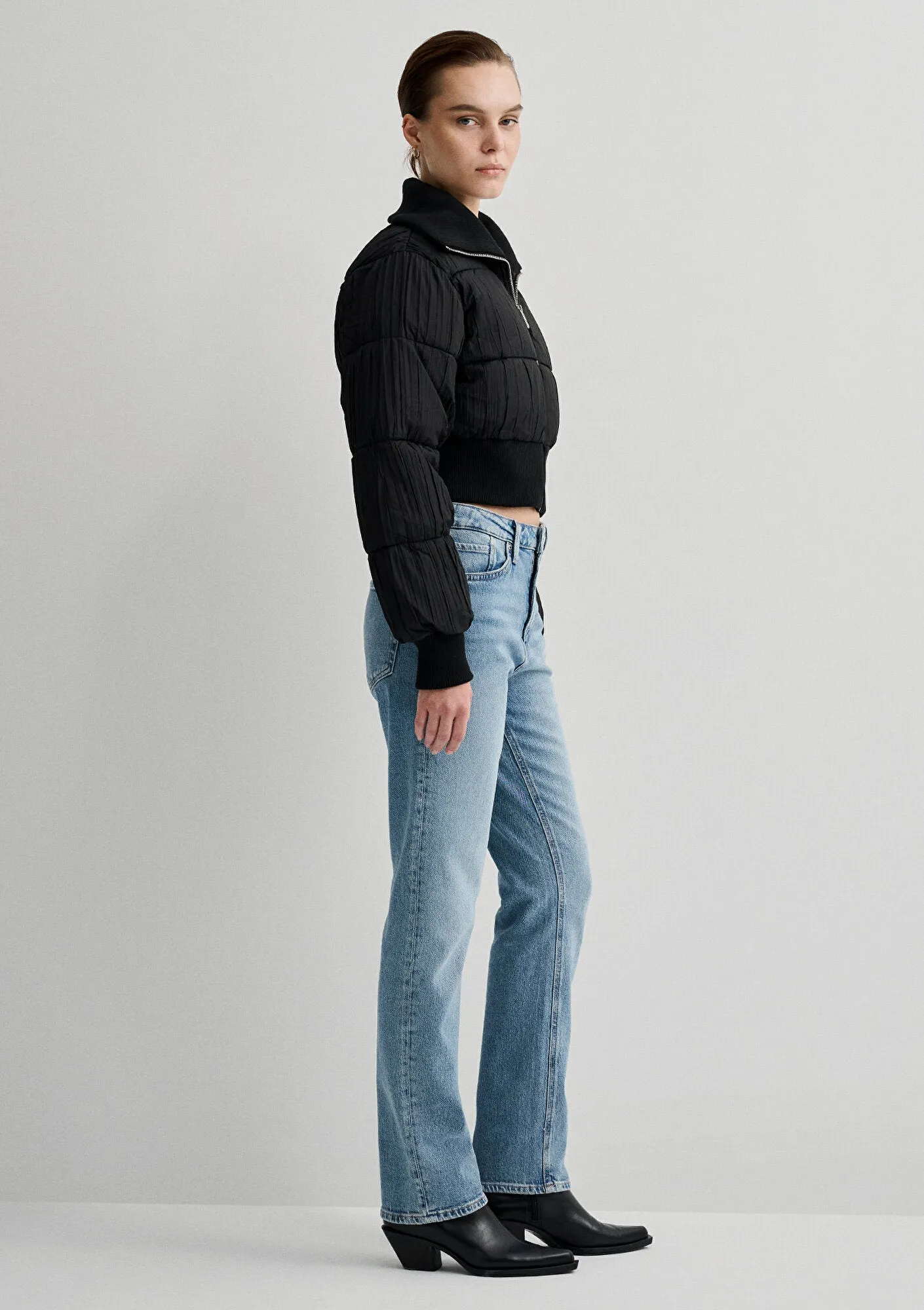 High Collar Black Jacket