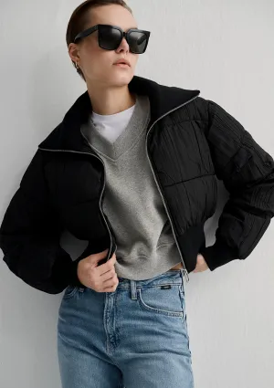 High Collar Black Jacket