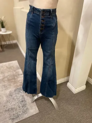 High Rise Seam Detail Flare Jeans