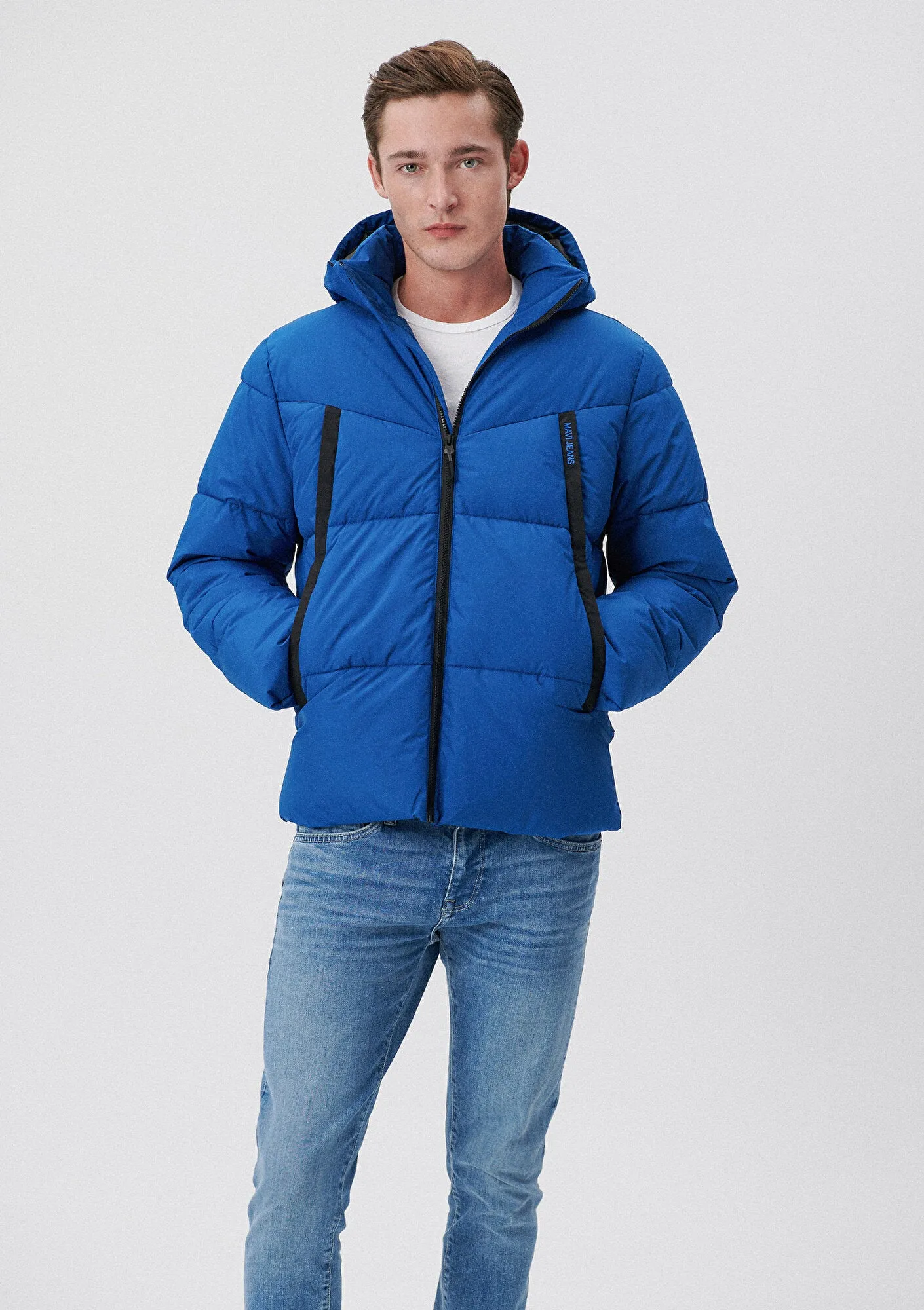 Hooded Blue Puffer Jacket