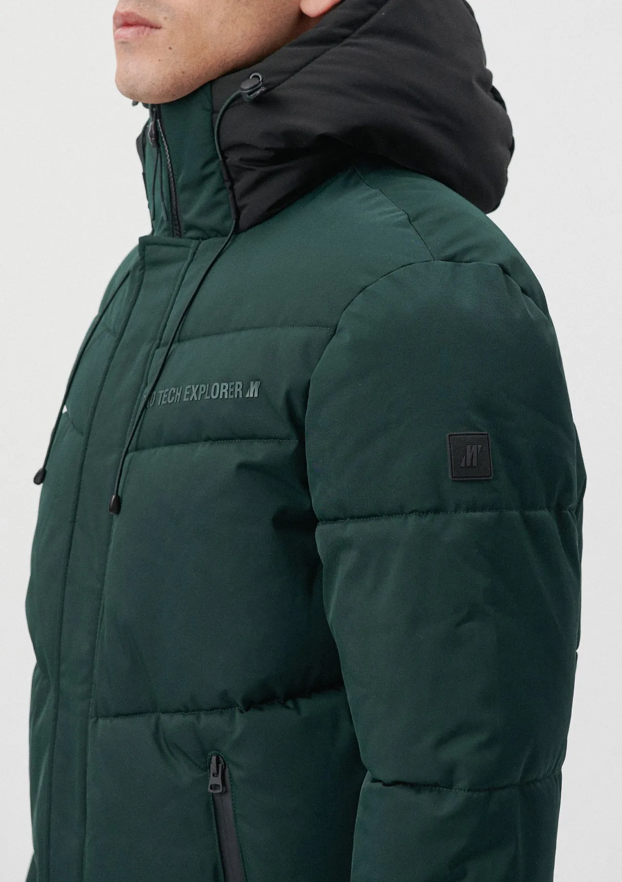 Hooded Green Puffer Jacket