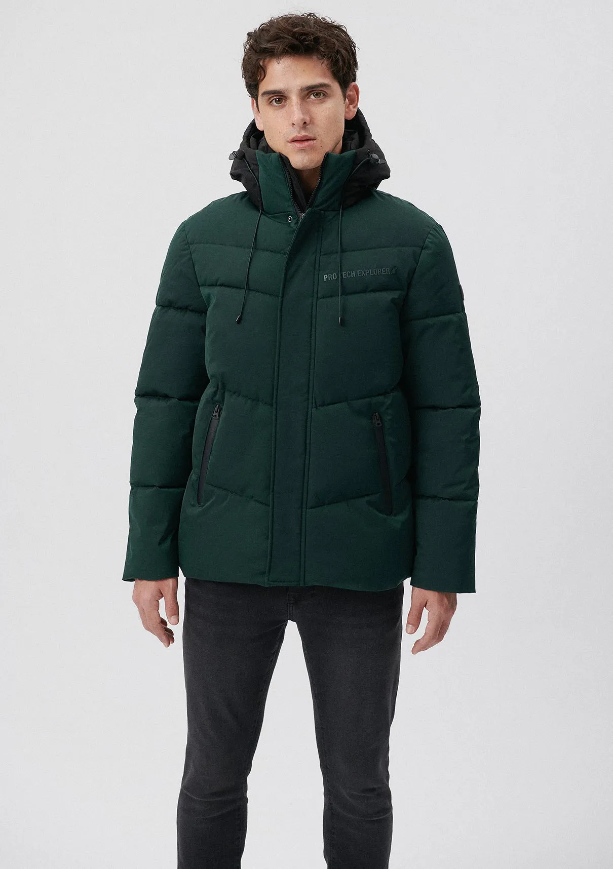 Hooded Green Puffer Jacket